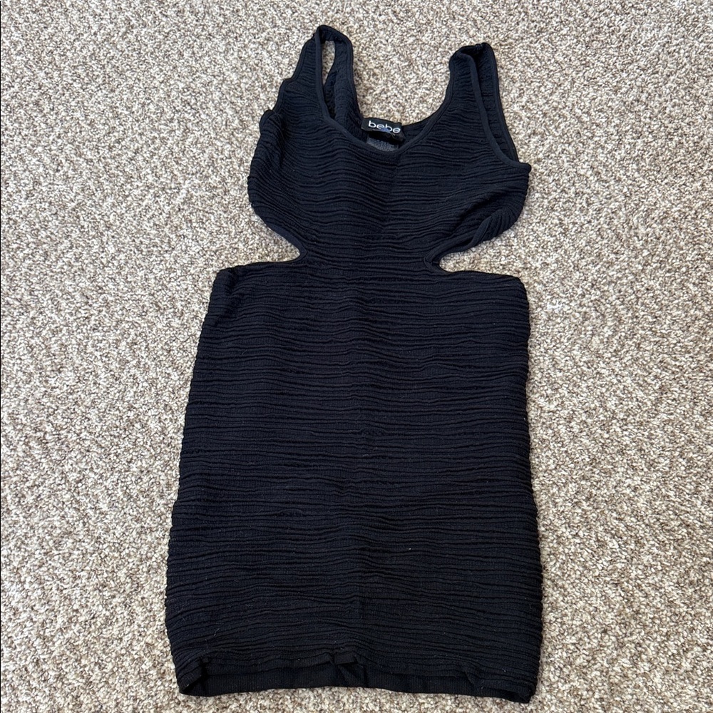Bebe Black Textured Bodycon Dress